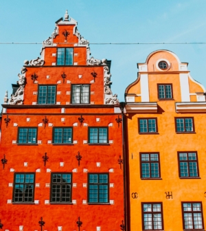 Two old style buildings in Gamla Stan, Stockholm, Sweden.