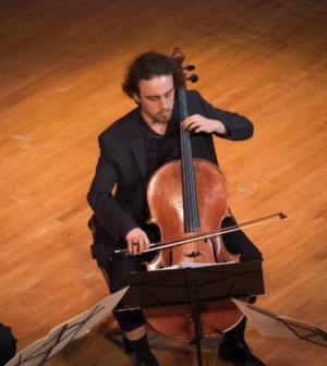 Student playing cello