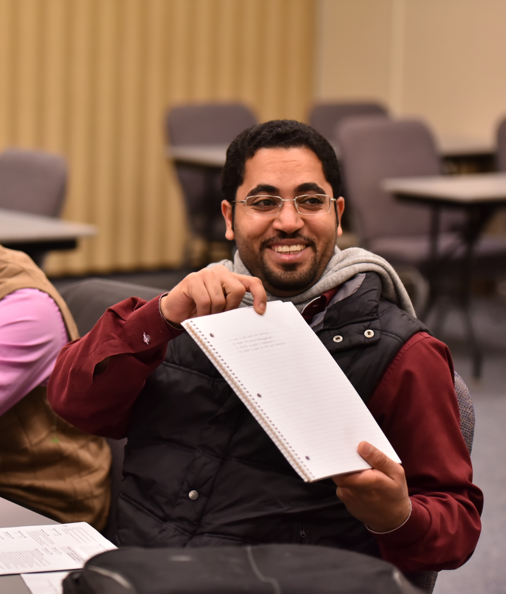 International student in classroom