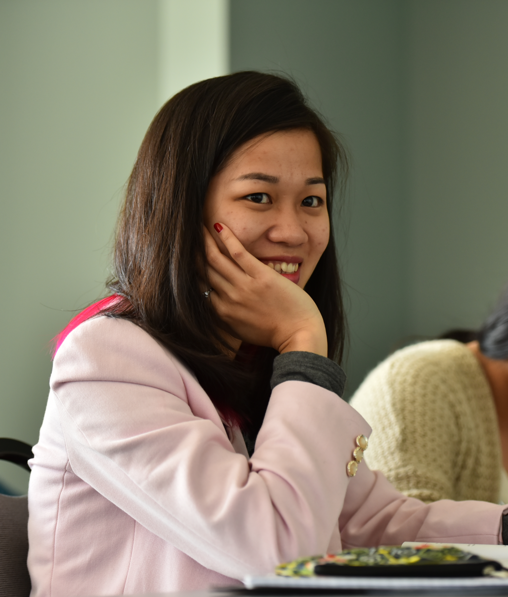 Female international student in classroom