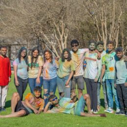 Group of students at Holi