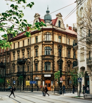 City scene in Krakow Poland